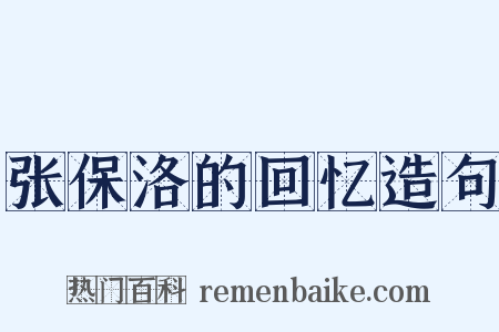张保洛的回忆造句是什么意思的图片
